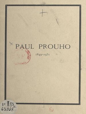cover image of Paul Prouho, 1849-1931